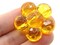 2 35mm Large Orange Flat Faceted Flower Plastic Shank Buttons